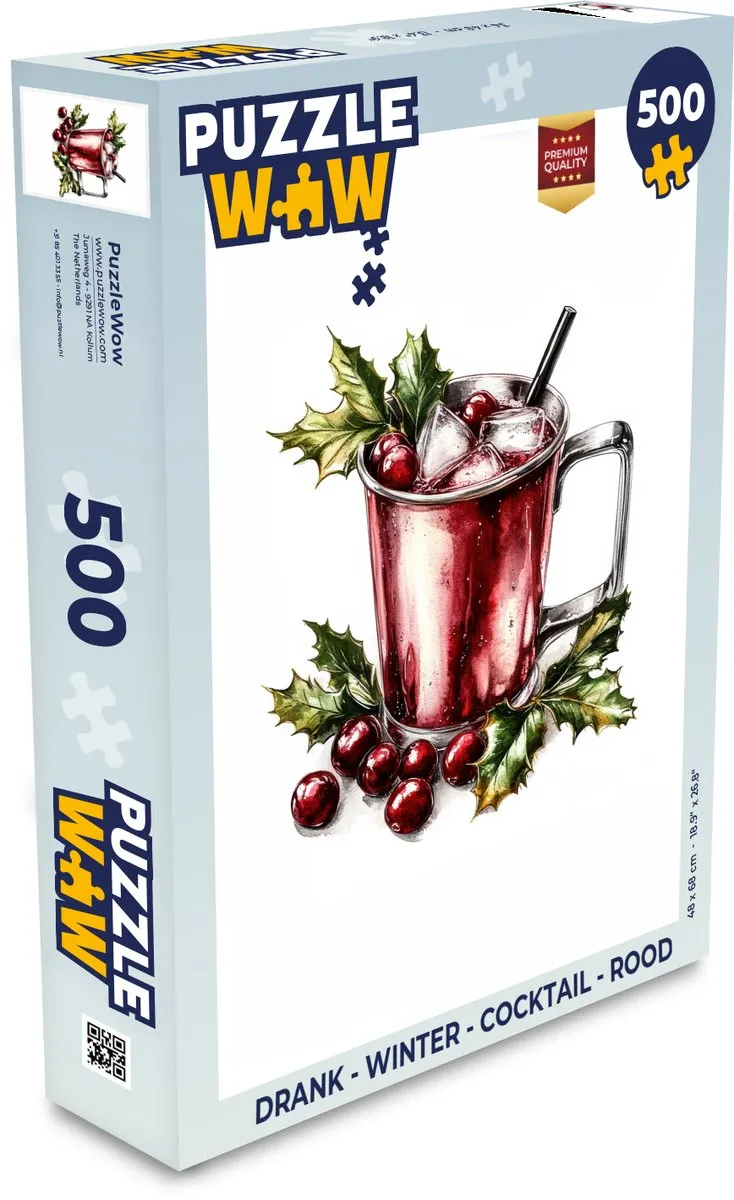 PuzzleWow Winter Cocktail Legpuzzel 500 Stuks - MPN 8721169394848