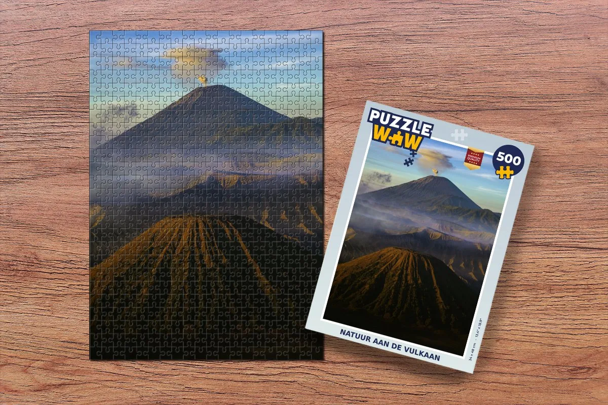 PuzzleWow Natuur aan de Vulkaan Legpuzzel 500 Stuks - Multicolor
