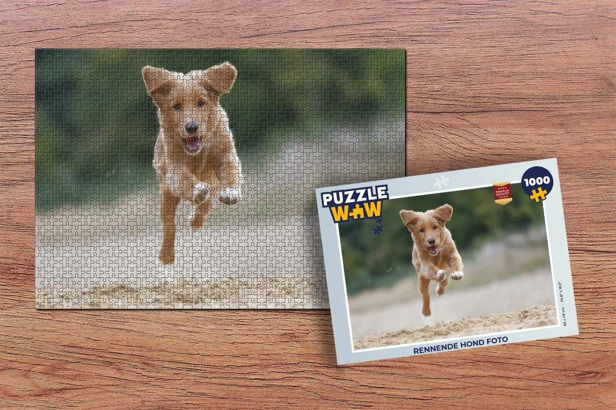 PuzzleWow Rennende Hond Legpuzzel 1000 Stuks - Multicolor