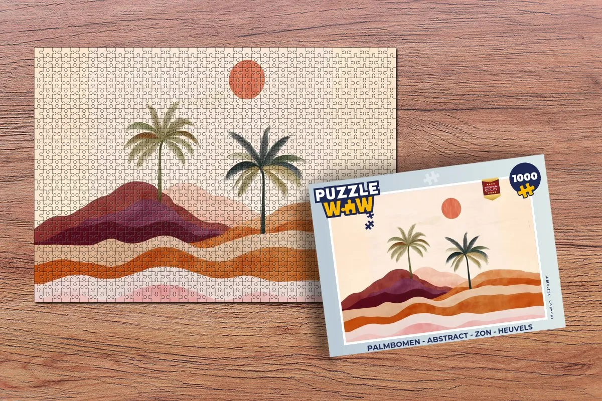 PuzzleWow Legpuzzel Palmbomen 1000 Stuks - Abstract
