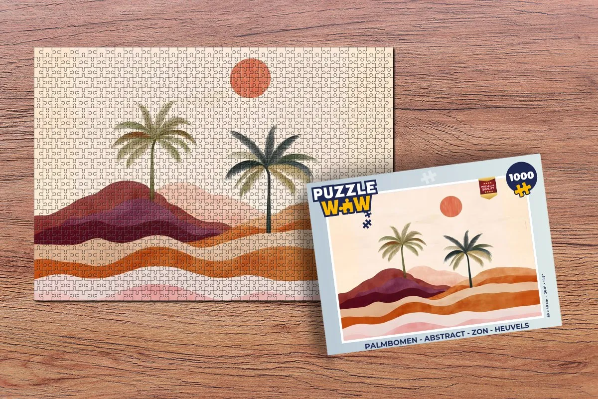 PuzzleWow Legpuzzel Palmbomen 1000 Stuks - Abstract