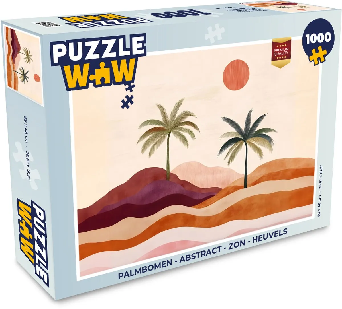 PuzzleWow Legpuzzel Palmbomen 1000 Stuks - Abstract