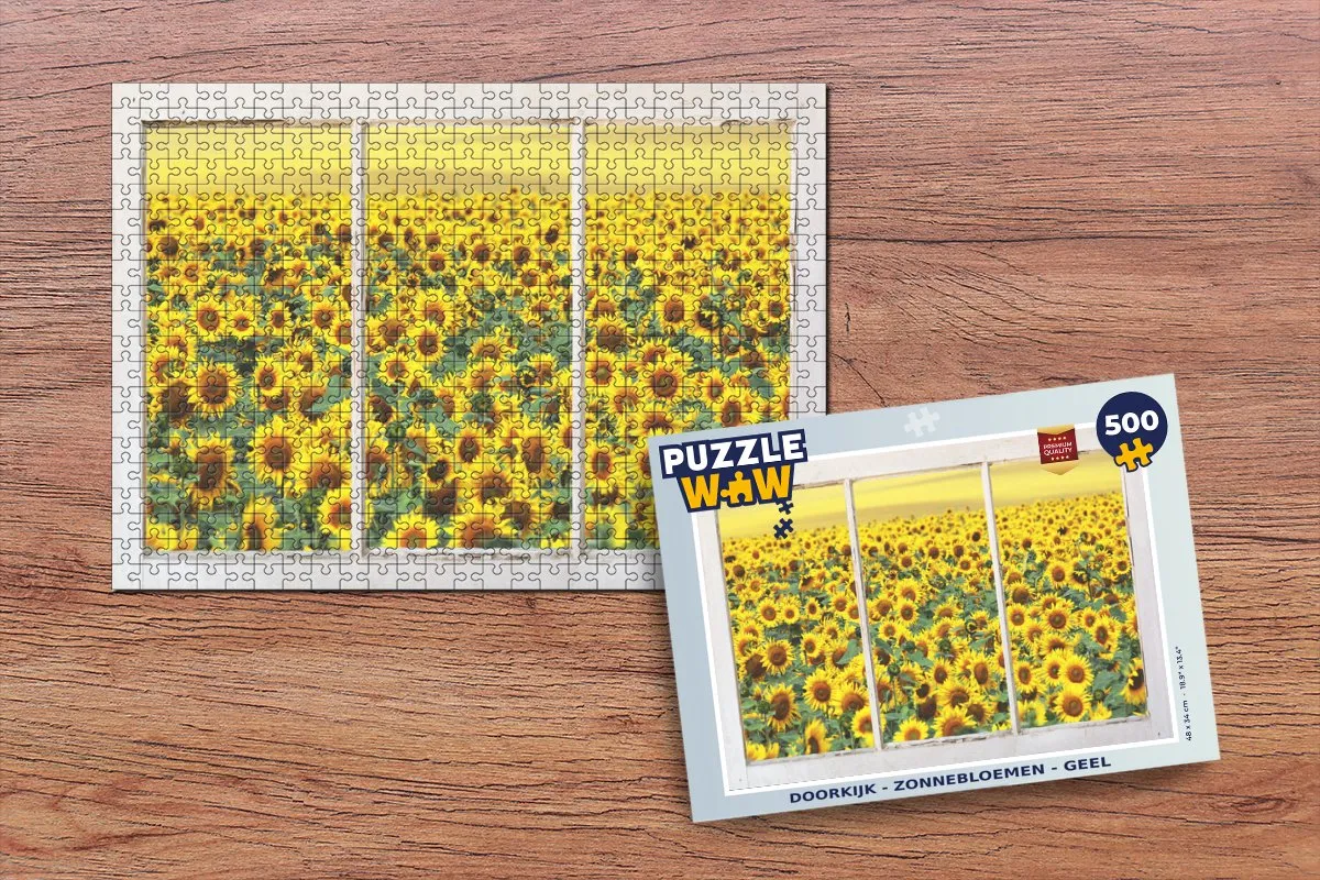 PuzzleWow Doorkijk Zonnebloem Legpuzzel 500 Stuks - Multicolor