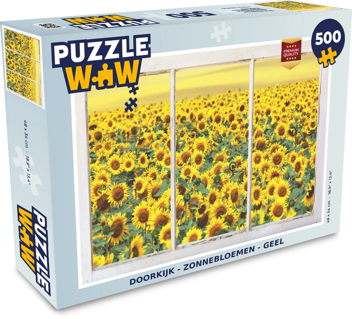 PuzzleWow Doorkijk Zonnebloem Legpuzzel 500 Stuks