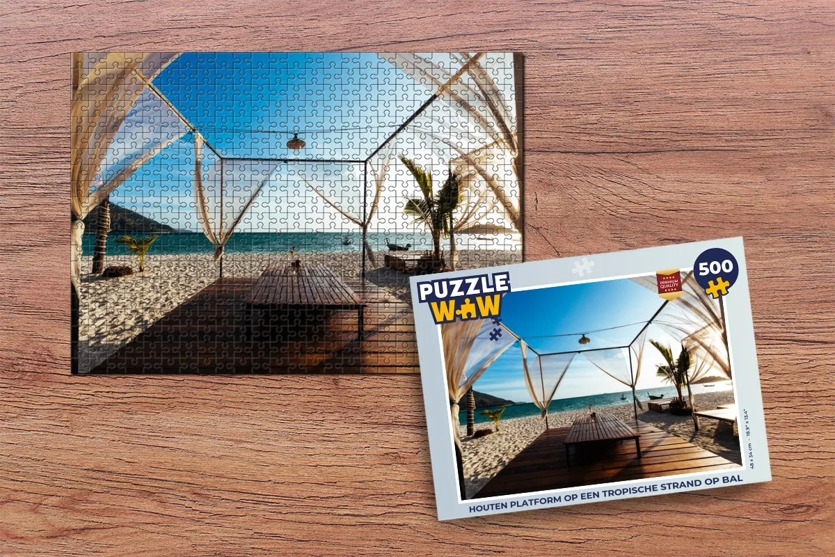 PuzzleWow Legpuzzel 500 Stuks - Tropisch Strand Bali - Multicolor