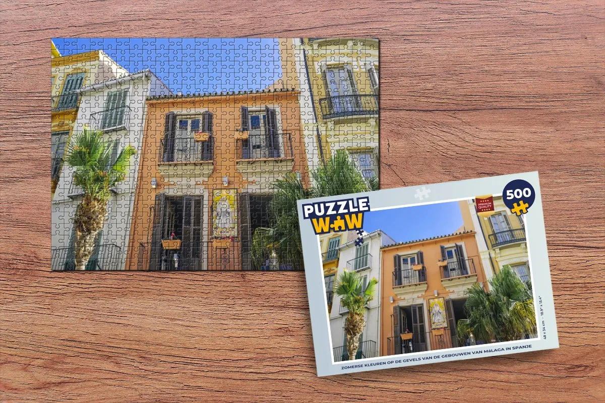 PuzzleWow Legpuzzel Málaga 500 Stuks - Multicolor