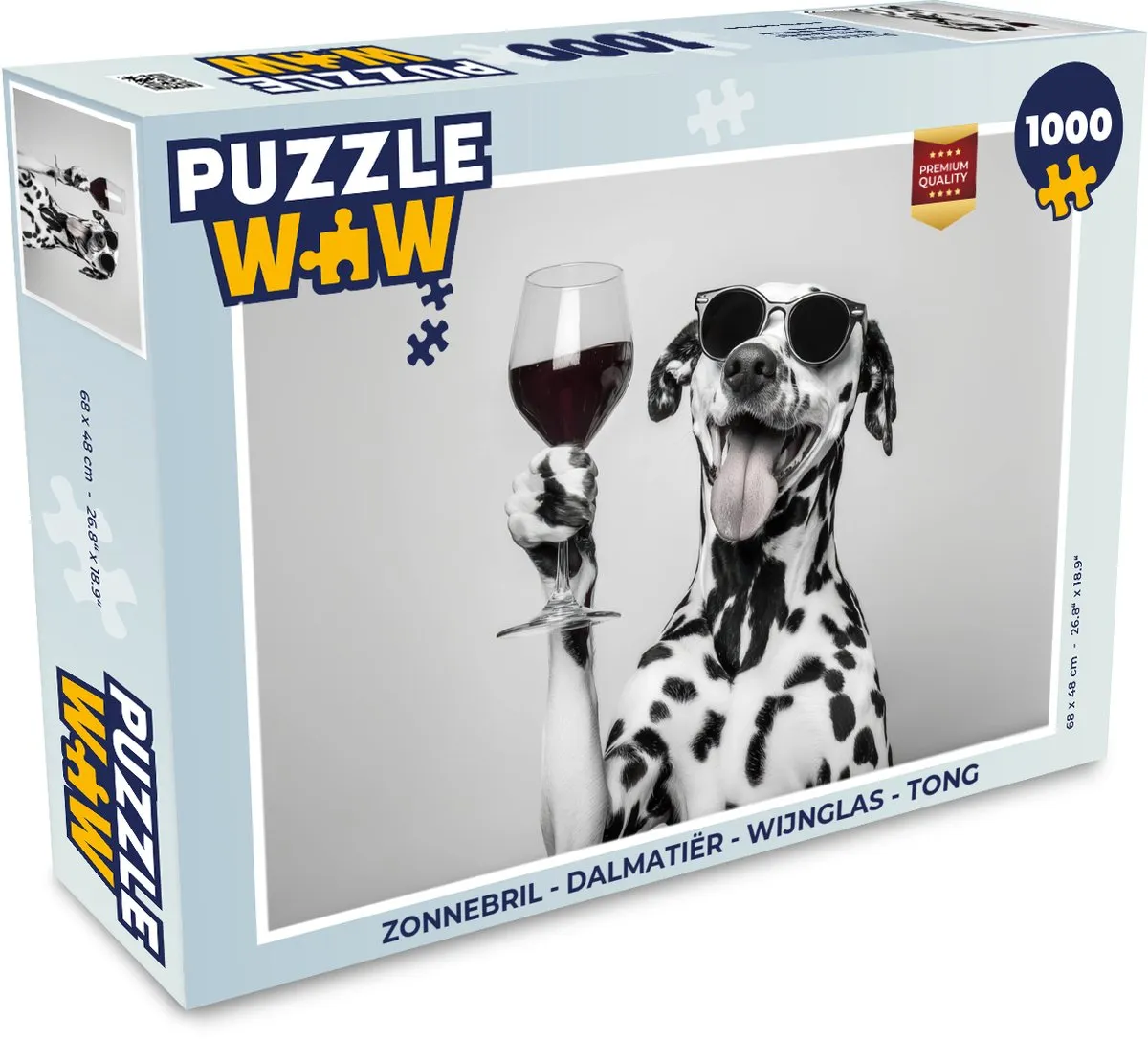 PuzzleWow Dalmatiër Legpuzzel 1000 Stukjes - Wijnglas/Tong