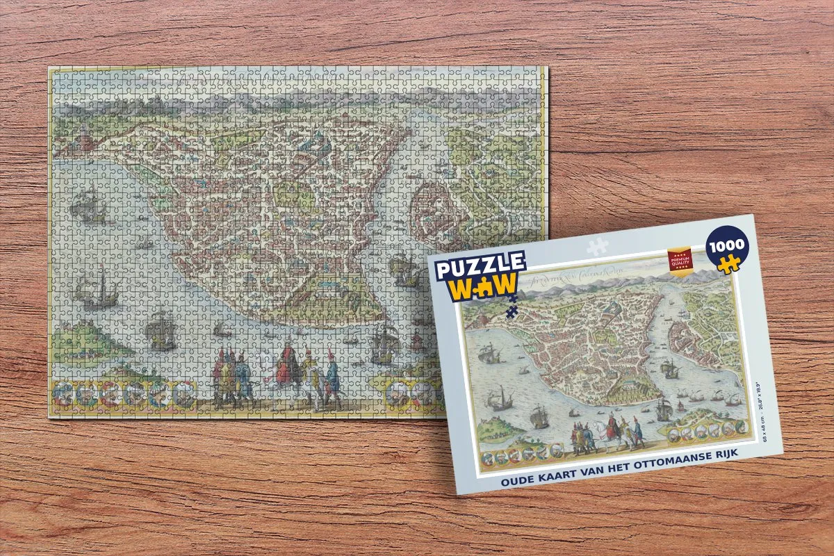 PuzzleWow Geschiedenis Landkaart Vintage Legpuzzel 1000 Stuks - Multicolor