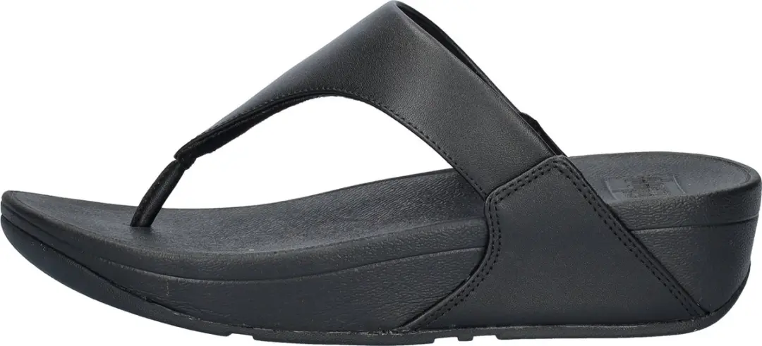 FitFlop Lulu Leather Toepost Dames Slippers - 41 - Zwart - afbeelding 4 van 6