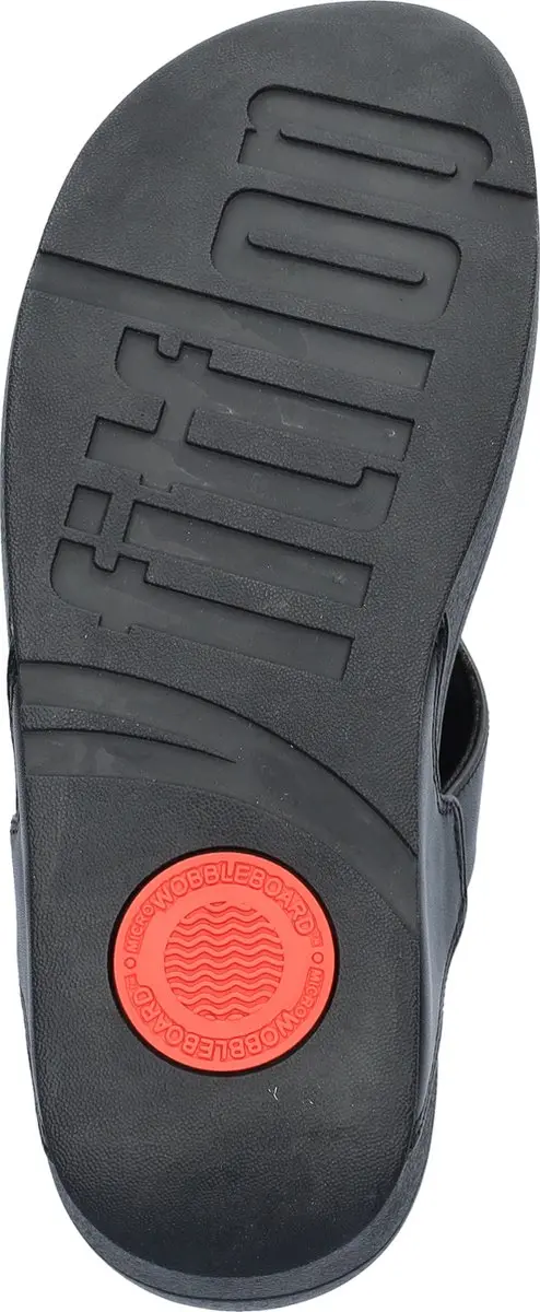 FitFlop Lulu Leather Toepost Dames Slippers - 41 - Zwart - afbeelding 6 van 6