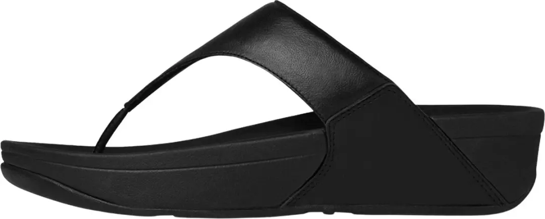FitFlop Lulu Leather Toepost Dames Slippers - 41 - Zwart - afbeelding 2 van 6