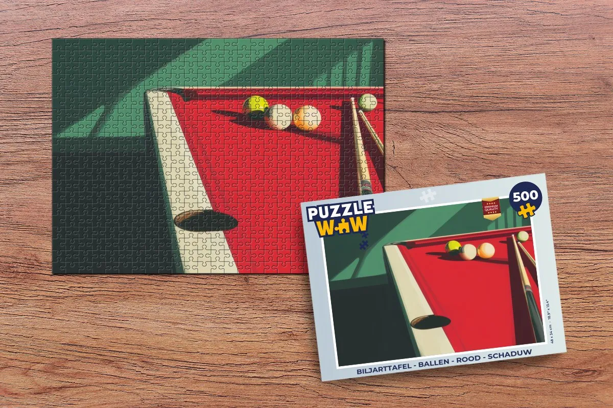 PuzzleWow Biljarttafel Puzzel 500 Stuks - MPN 8721406850441 - Rood