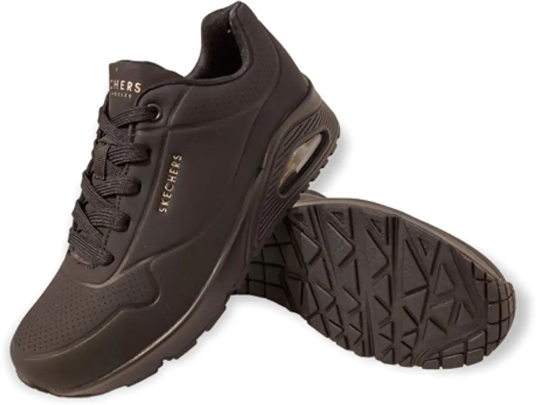 Skechers Uno Stand On Air Dames Sneakers - Zwart - afbeelding 4 van 6