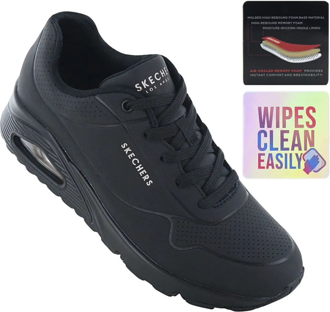 Skechers Uno Stand On Air Dames Sneakers - Zwart - afbeelding 6 van 6