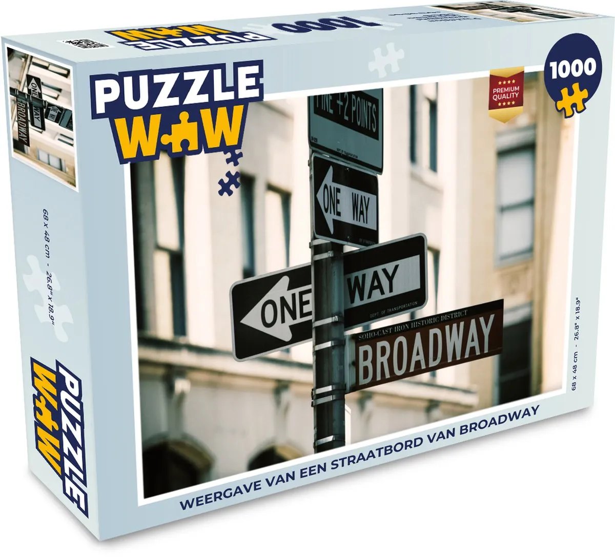PuzzleWow Manhattan Broadway Legpuzzel 1000 Stuks - Multicolor