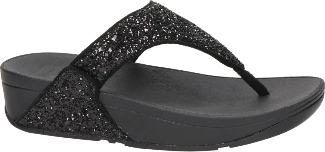 FitFlop Lulu Glitter Teenslipper - Zwart Glitter - afbeelding 2 van 6