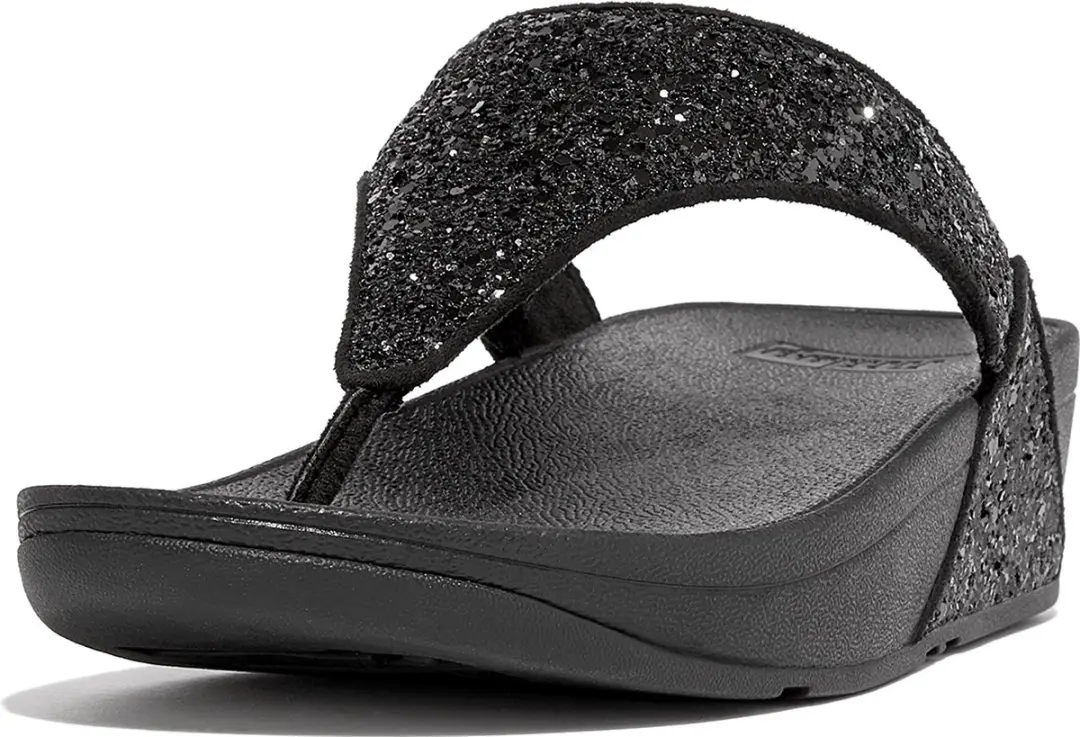 FitFlop Lulu Glitter Teenslipper - Zwart Glitter - afbeelding 3 van 6