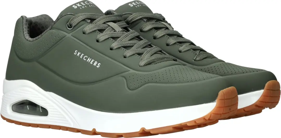 Skechers Uno Stand On Air Heren Sneakers - Olijfgroen - afbeelding 4 van 6
