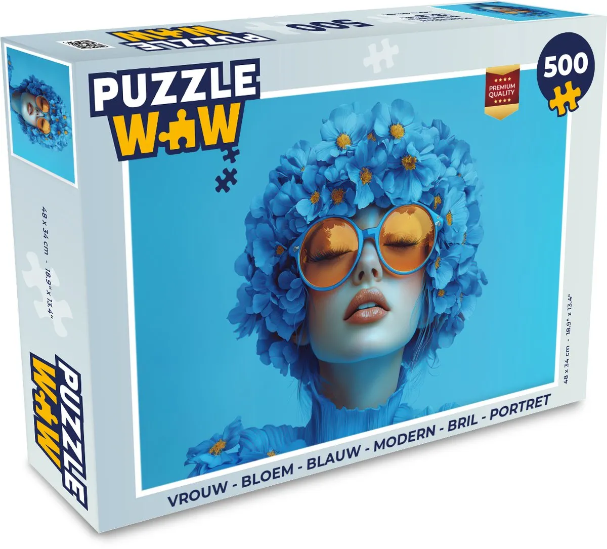 PuzzleWow Vrouw Bloem Portret Legpuzzel 500 Stuks