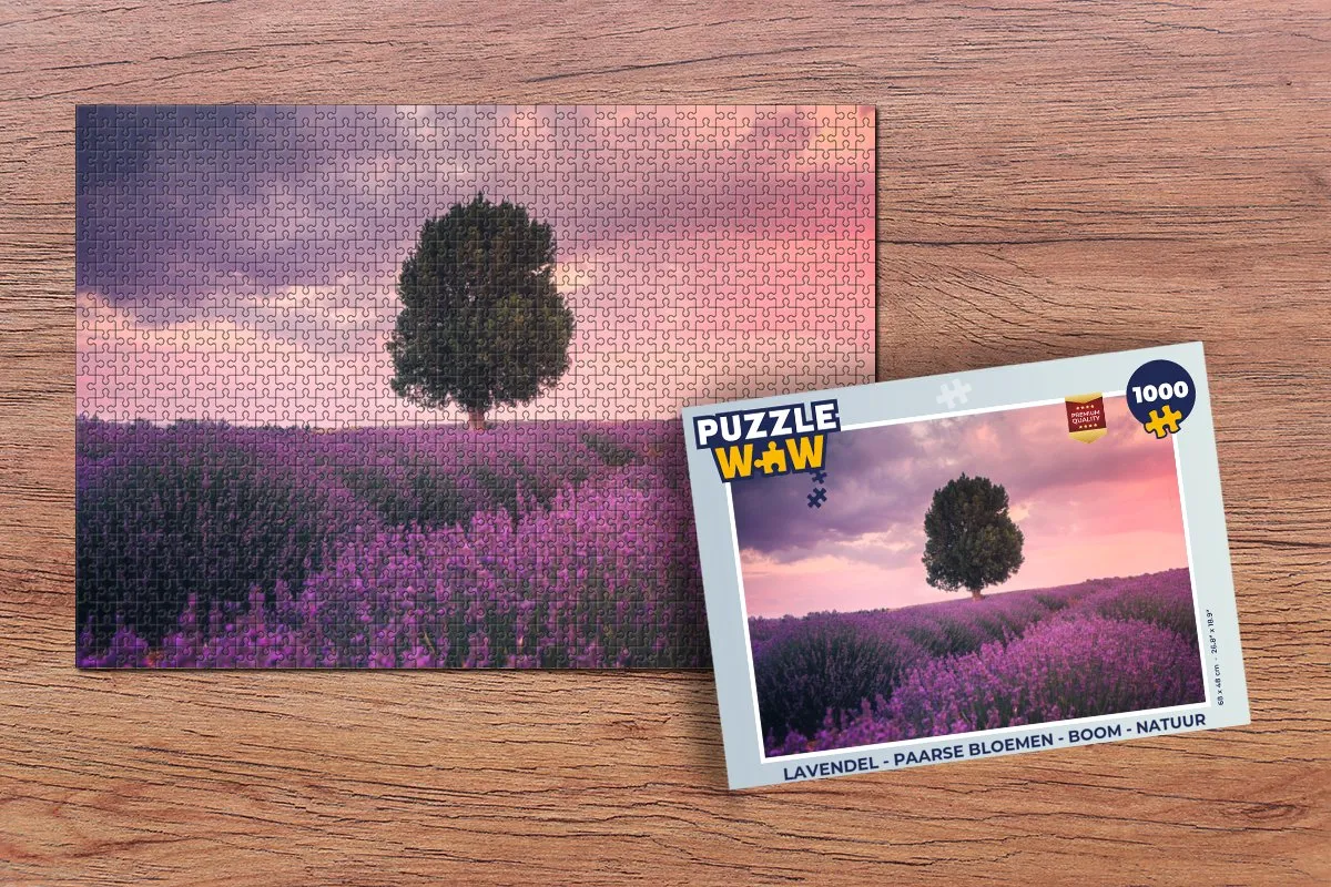 PuzzleWow Lavendel Boom Legpuzzel 1000 Stuks - Multicolor