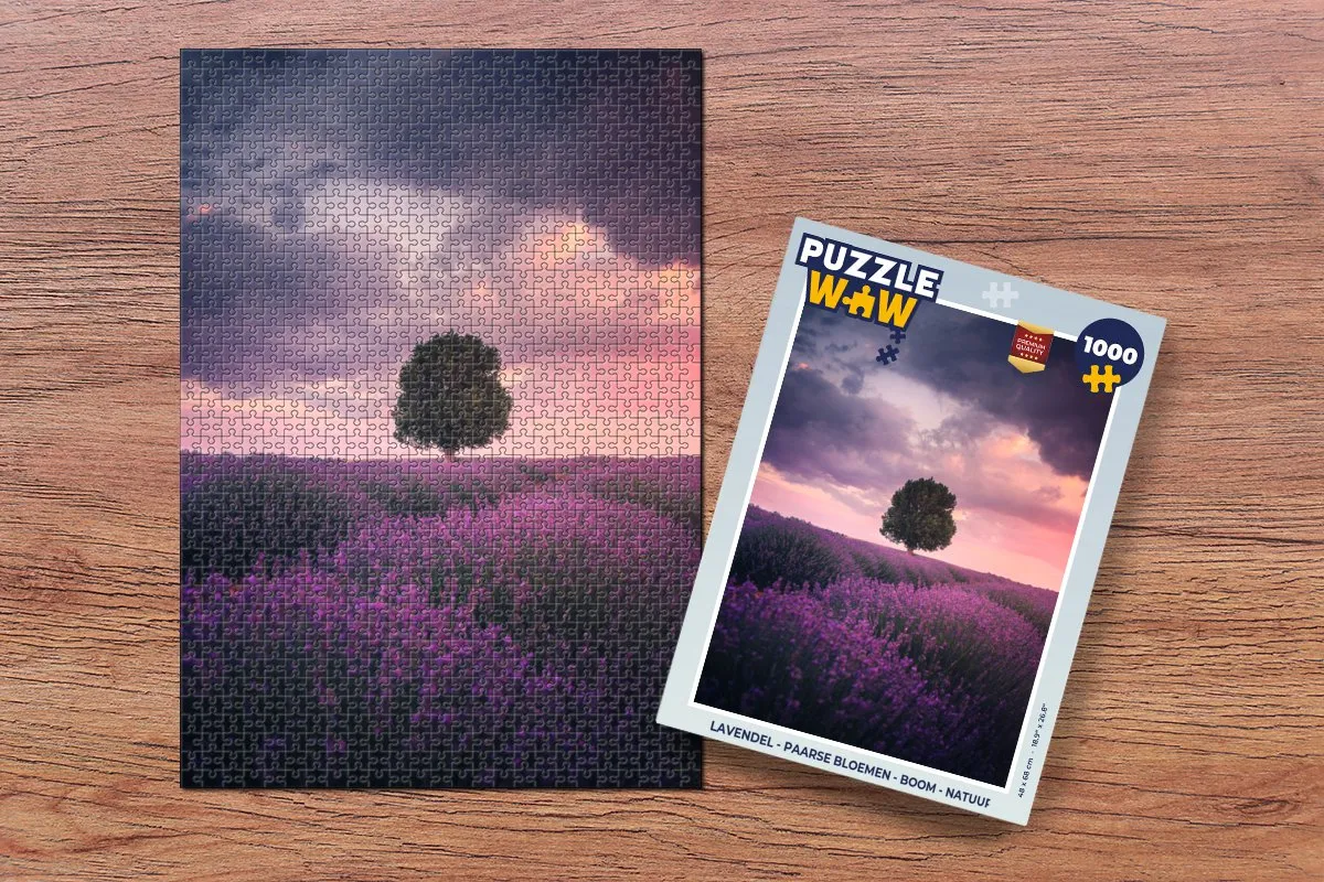 PuzzleWow Lavendel Boom Legpuzzel 1000 Stuks - Multicolor