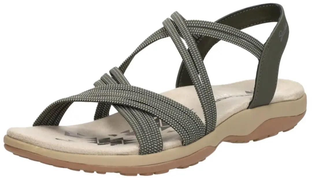 Skechers Reggae Slim Turn It Up Dames Sandalen - Olijf - afbeelding 4 van 6