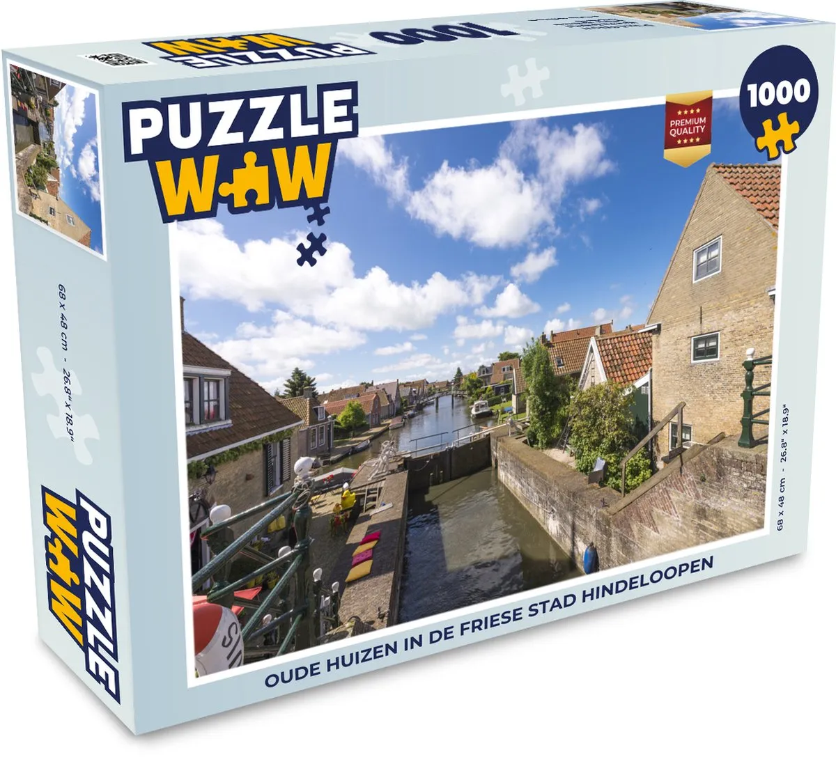 PuzzleWow Oude Huizen Hindeloopen Legpuzzel 1000 Stuks - Multicolor