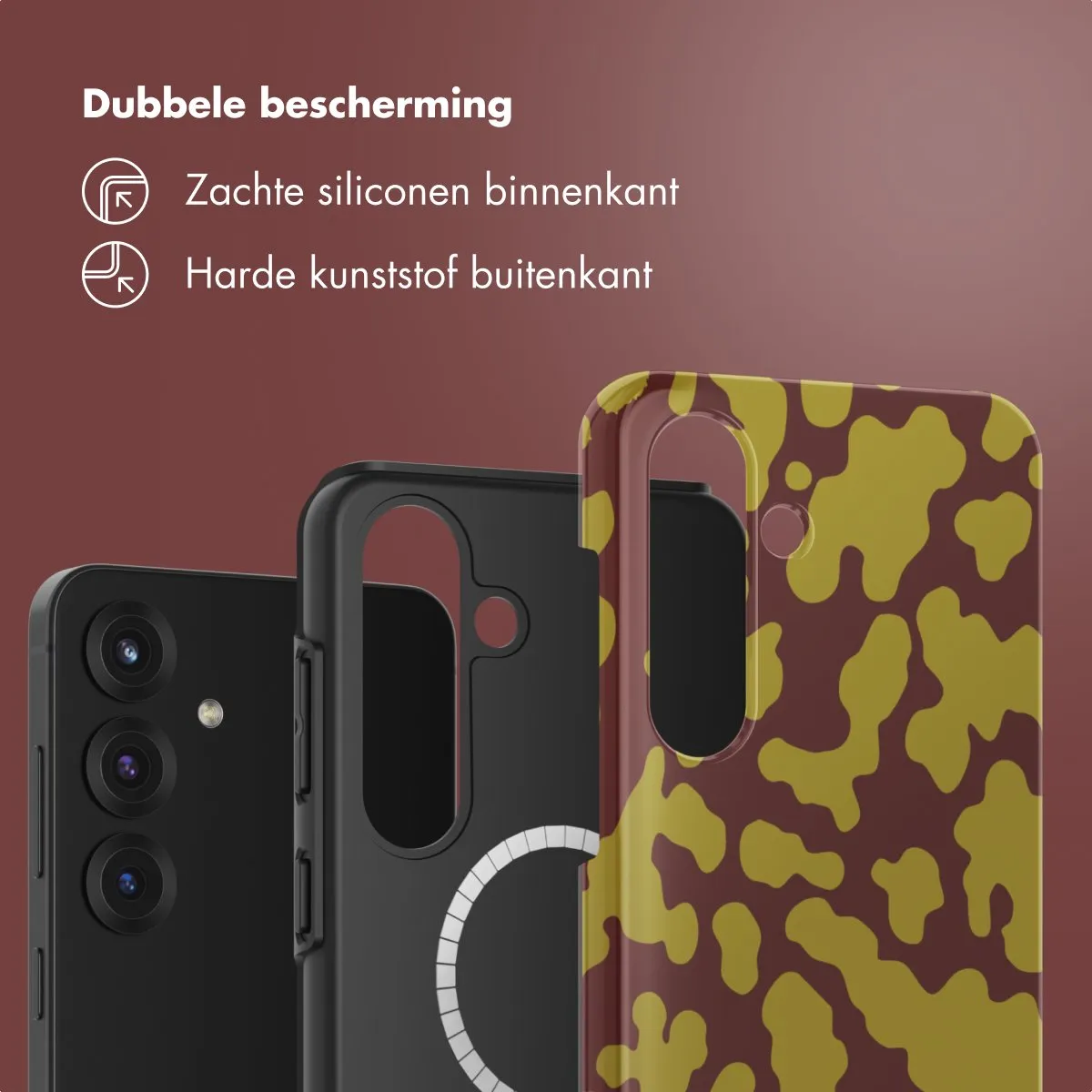 Selencia Hoesje Samsung Galaxy S25 - Magnetische Ring - Moo'd Olive Dust