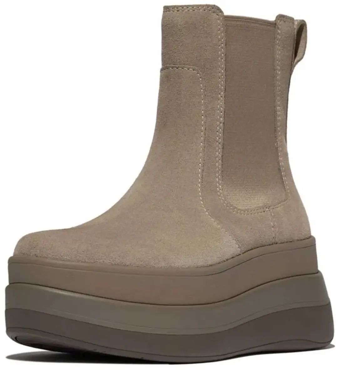 FitFlop F-Mode Stack Suede Chelsea Boots