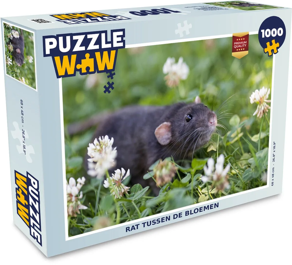 PuzzleWow Rat tussen de Bloemen Legpuzzel 1000 Stuks - Multicolor