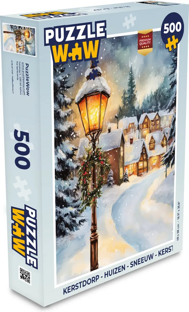 PuzzleWow Kerstdorp Legpuzzel 500 Stuks - Kerstdorp