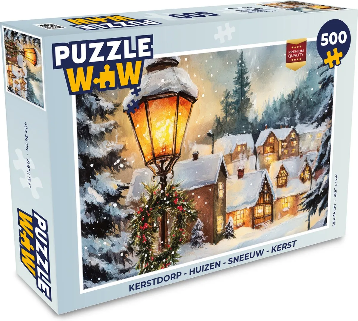 PuzzleWow Kerstdorp Legpuzzel 500 Stuks - Kerstdorp