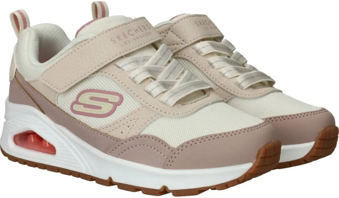 Skechers Uno Mesh Pop Sneakers - Meisjes - Beige - afbeelding 4 van 6