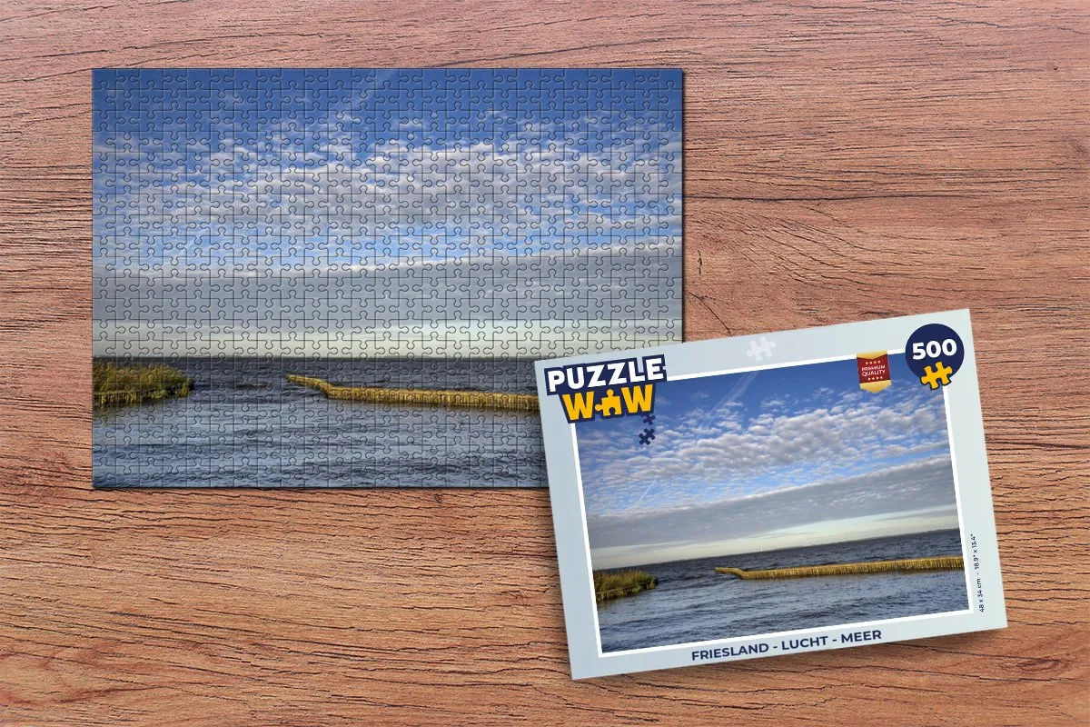 PuzzleWow Friesland Lucht Meer Legpuzzel 500 Stuks - Multicolor