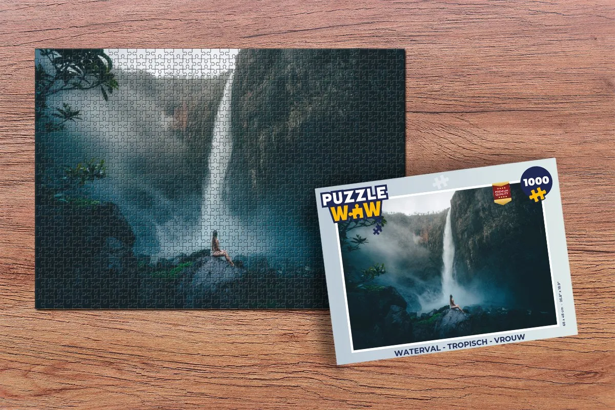 PuzzleWow Waterval Tropisch Legpuzzel 1000 Stuks - Multicolor