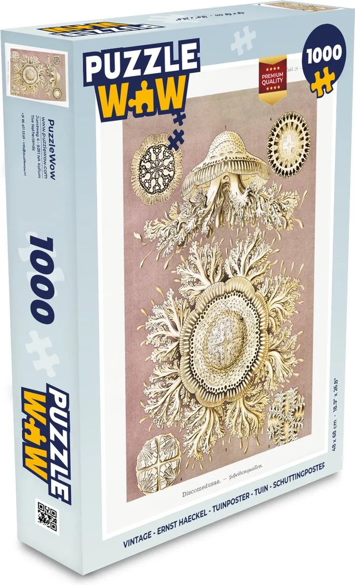 PuzzleWow Vintage Ernst Haeckel Legpuzzel 1000 Stuks - Multicolor
