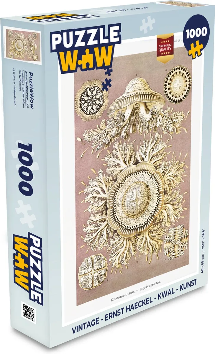 PuzzleWow Vintage Ernst Haeckel Legpuzzel 1000 Stuks - Multicolor