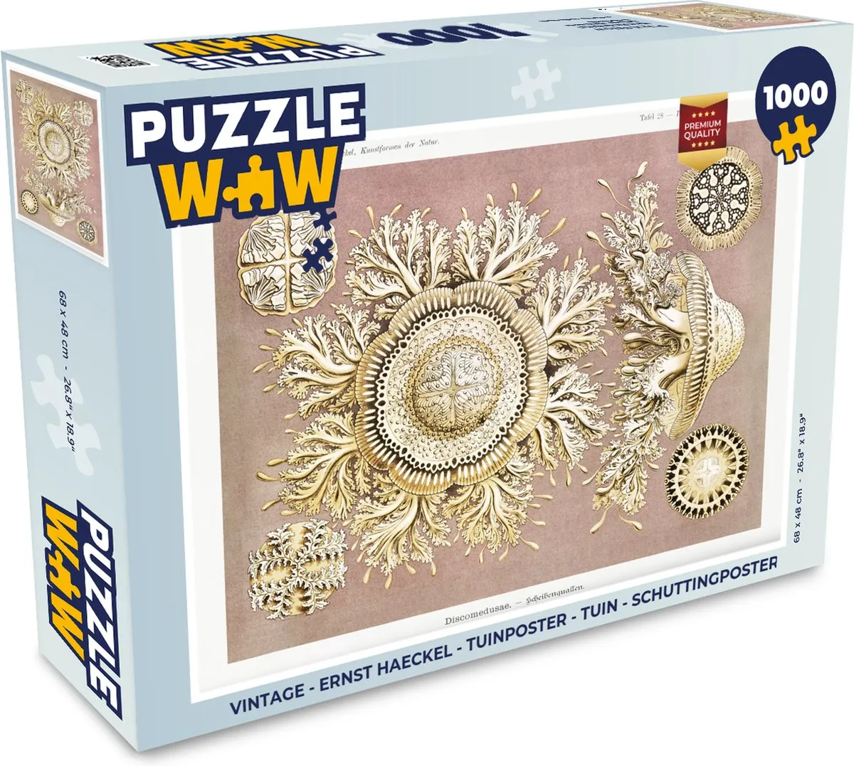 PuzzleWow Vintage Ernst Haeckel Legpuzzel 1000 Stuks