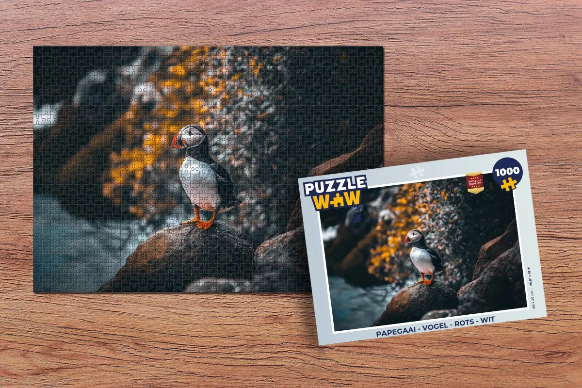 PuzzleWow Papegaai Legpuzzel 1000 Stuks - Wit