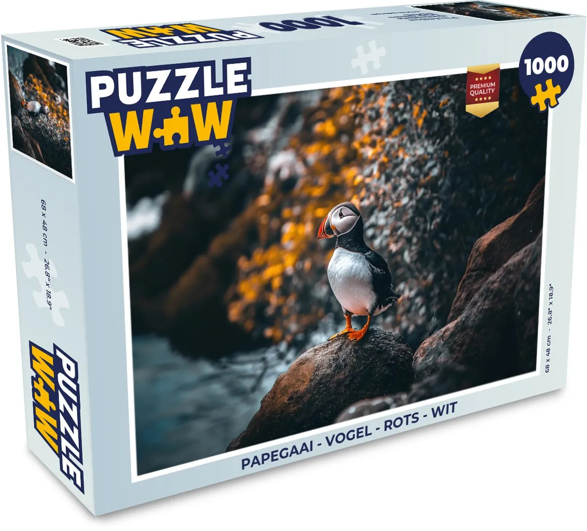 PuzzleWow Papegaai Legpuzzel 1000 Stuks - Wit