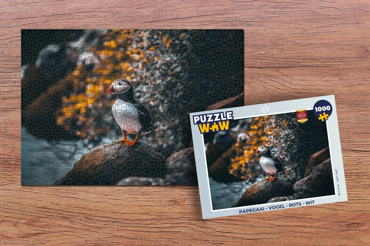 PuzzleWow Papegaai Legpuzzel 1000 Stuks - Wit