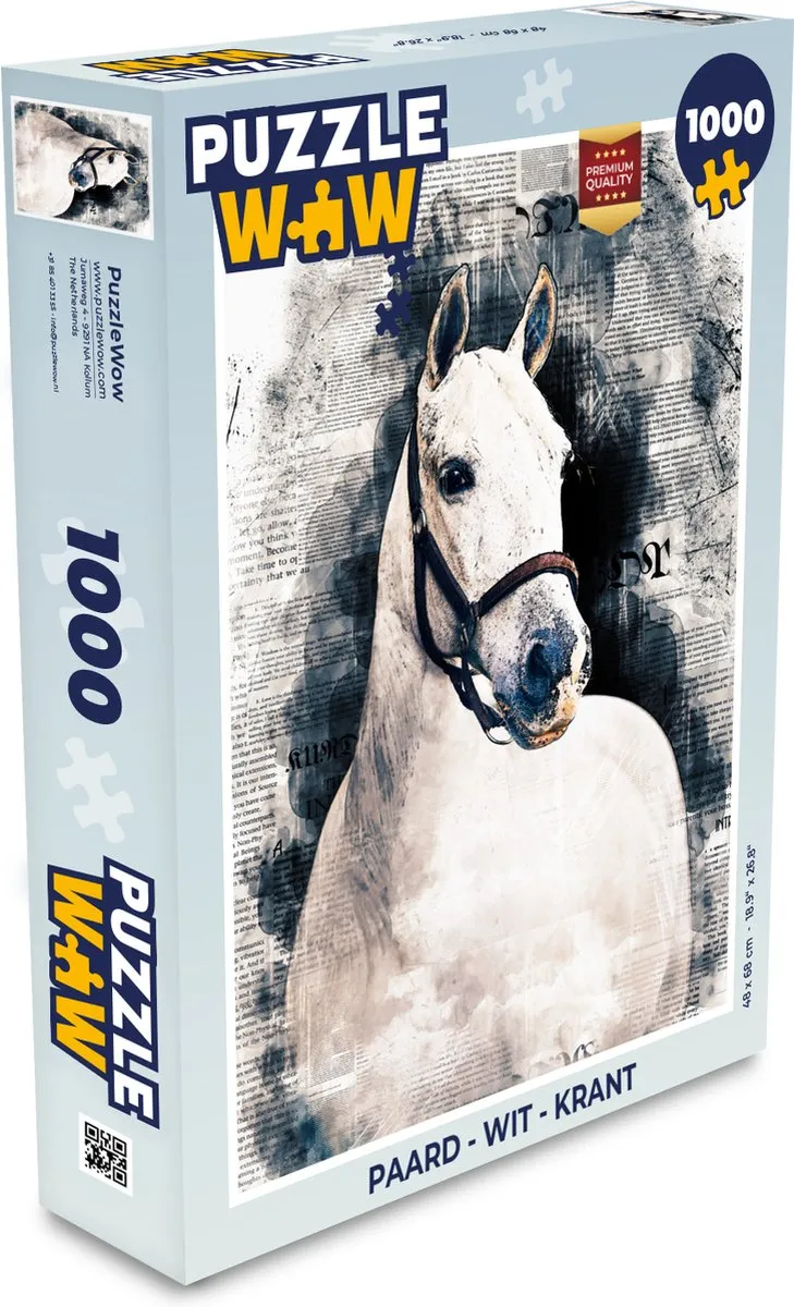 PuzzleWow Paard Krant Legpuzzel 1000 Stuks