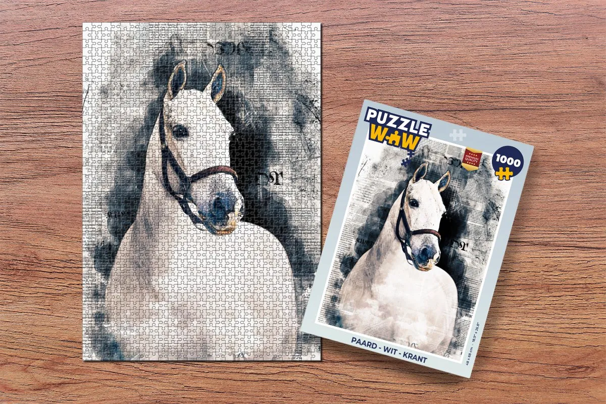 PuzzleWow Paard Krant Legpuzzel 1000 Stuks - Multicolor