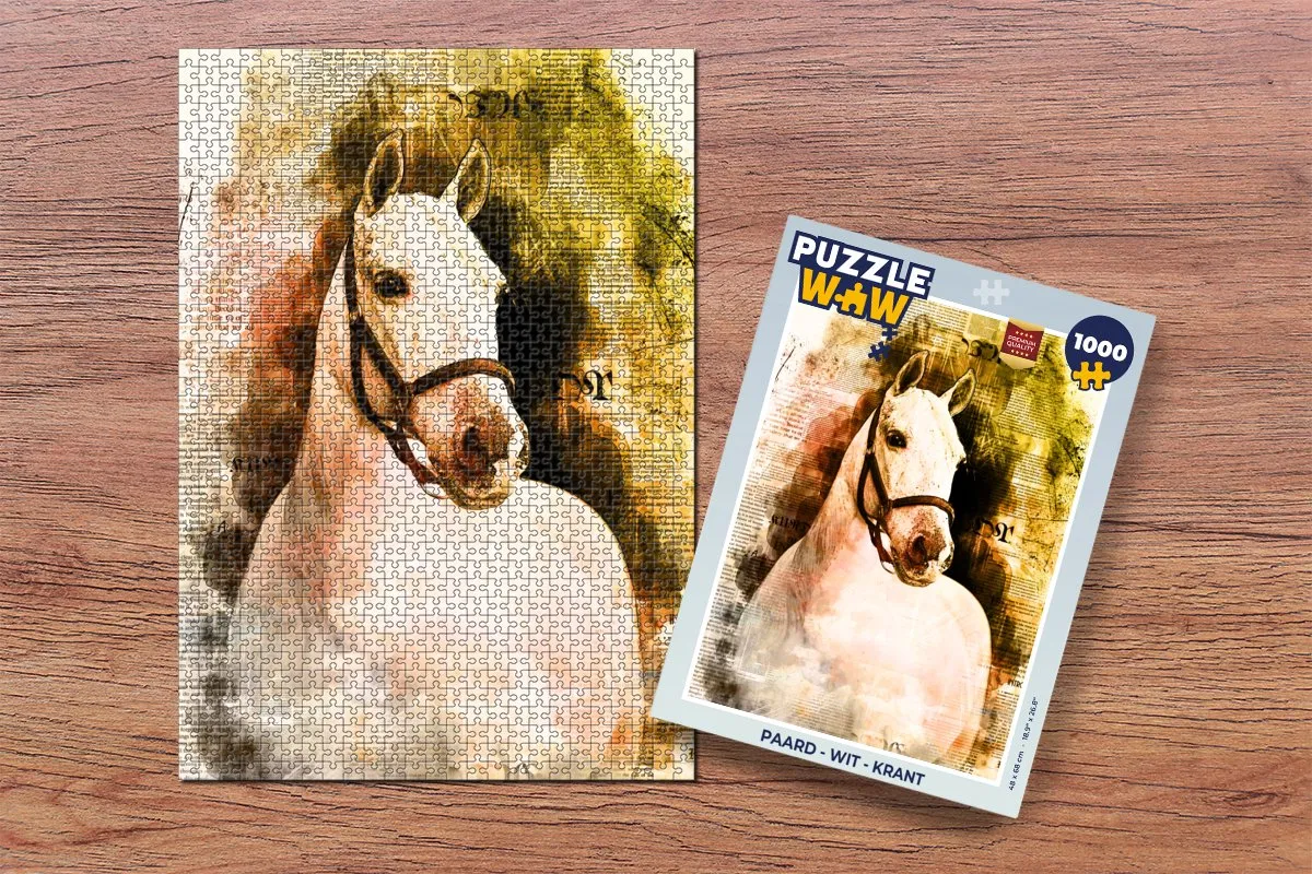 PuzzleWow Paard Krant Legpuzzel 1000 Stuks - Multicolor