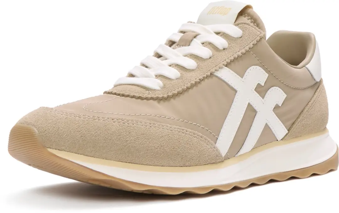FitFlop FitFlop Retro-Q FF Fabric/Suede Sneakers BEIGE