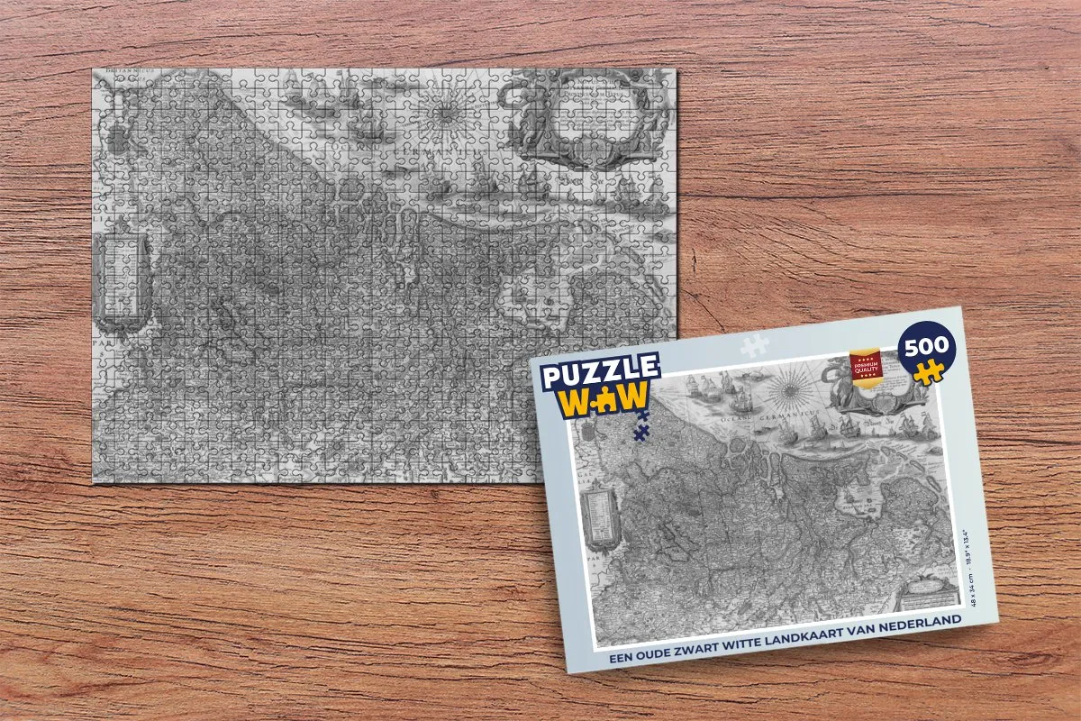 PuzzleWow Landkaart Nederland Puzzel 500 Stuks - Multicolor