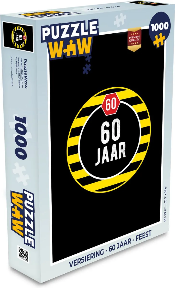 PuzzleWow 60 Jaar Feest Legpuzzel 1000 Stuks