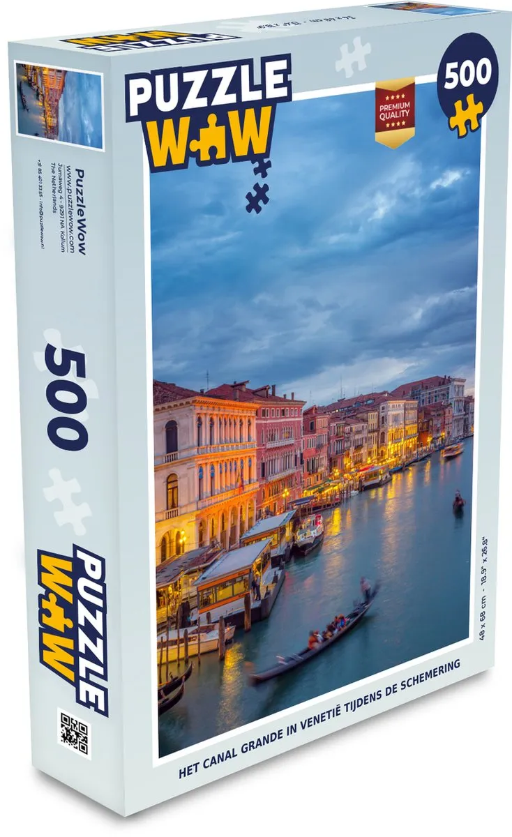 PuzzleWow Nacht Venetië Legpuzzel 500 Stuks