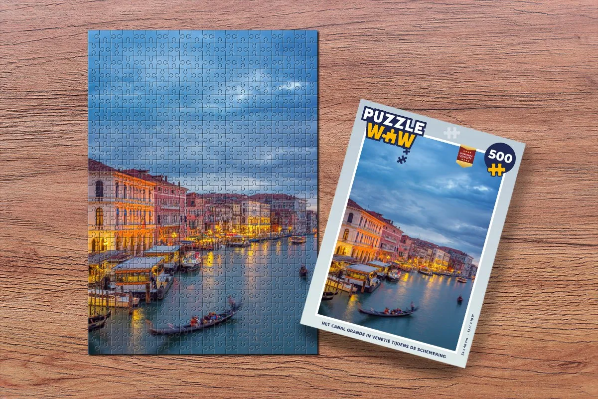 PuzzleWow Nacht Venetië Legpuzzel 500 Stuks - Multicolor