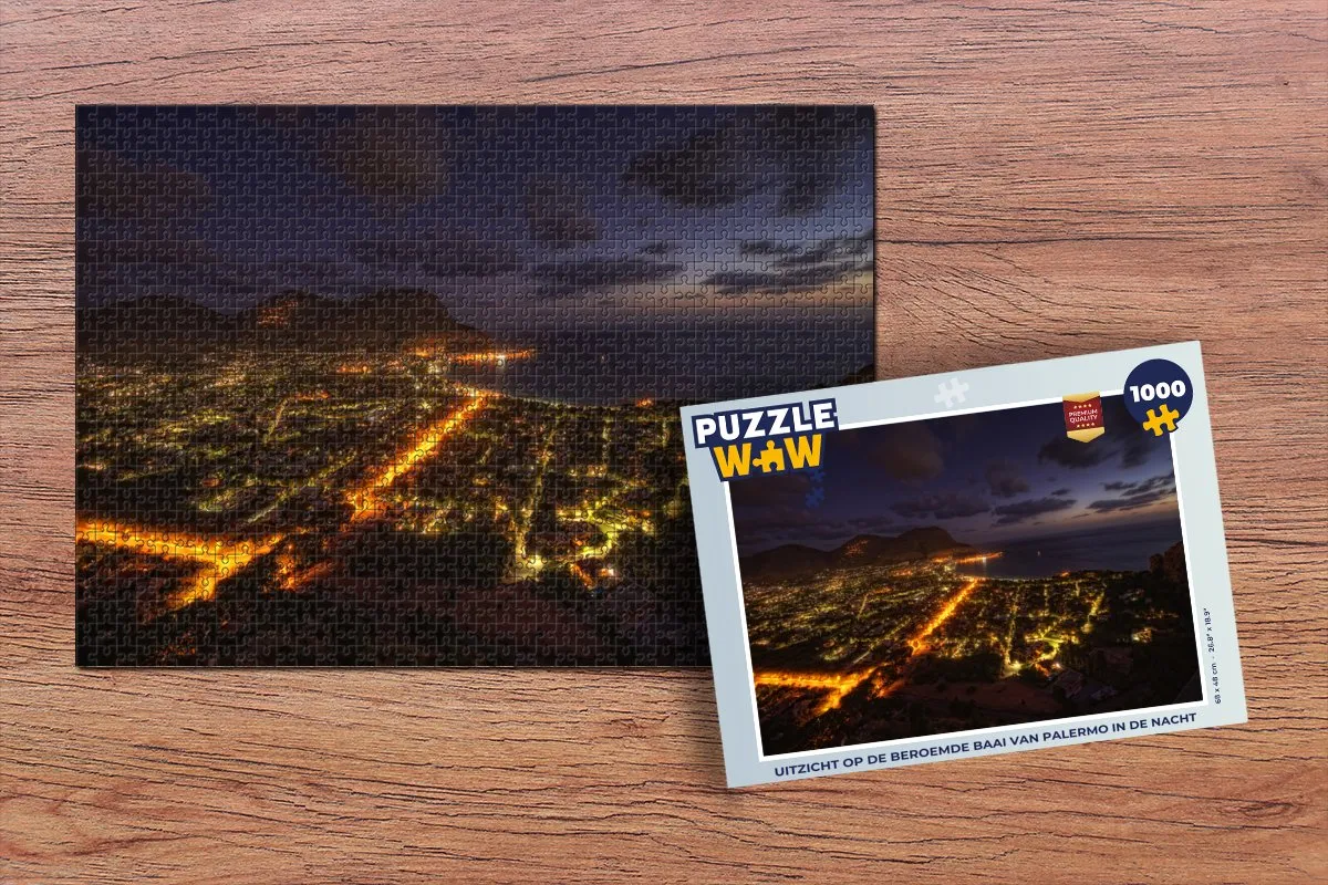 PuzzleWow Palermo Nacht Legpuzzel 1000 Stuks